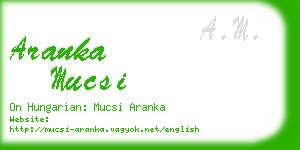 aranka mucsi business card